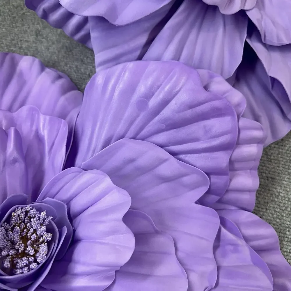 2 Giant 20” Pastel Purple Artificial Foam Flower Head Wedding Party Decor